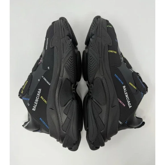 Balenciaga Triple S All Over Logo Sneaker Black/Multi 8 US 41 EU